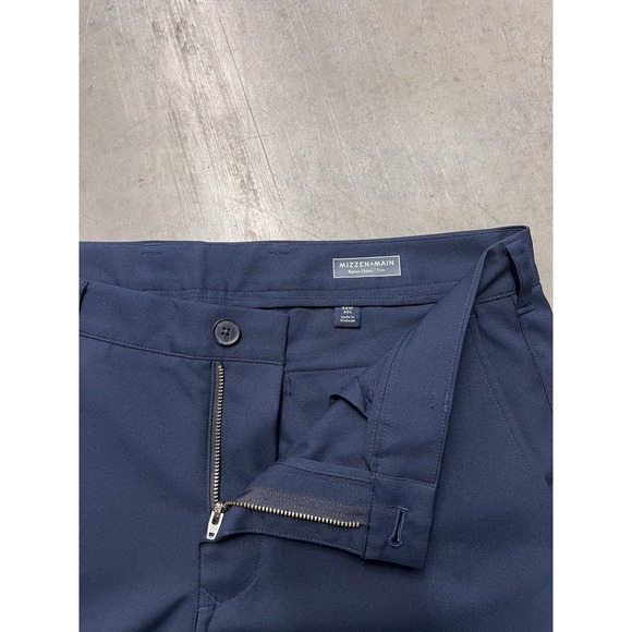 Mizzen + Main Baron Chino Men's 34x30 Trim Fit Performance Chino Pants Navy Golf - Picture 1 of 9